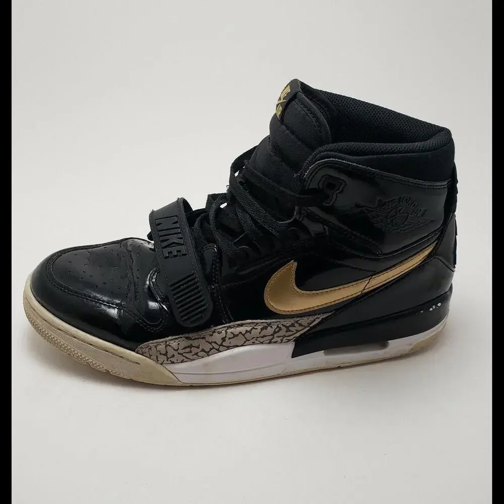Mens Nike Air Jordan Legacy‎ 312 Black Gold High Tops Shoes Sneakers Size 11